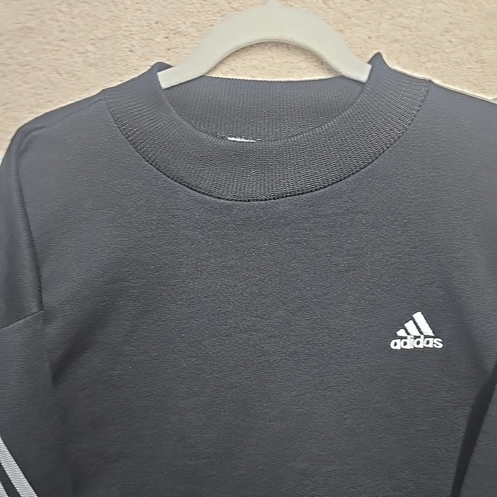 Retro Adidas USA Black Sweatshirt Mens XL Three Stripe Crewneck Athleisure‎